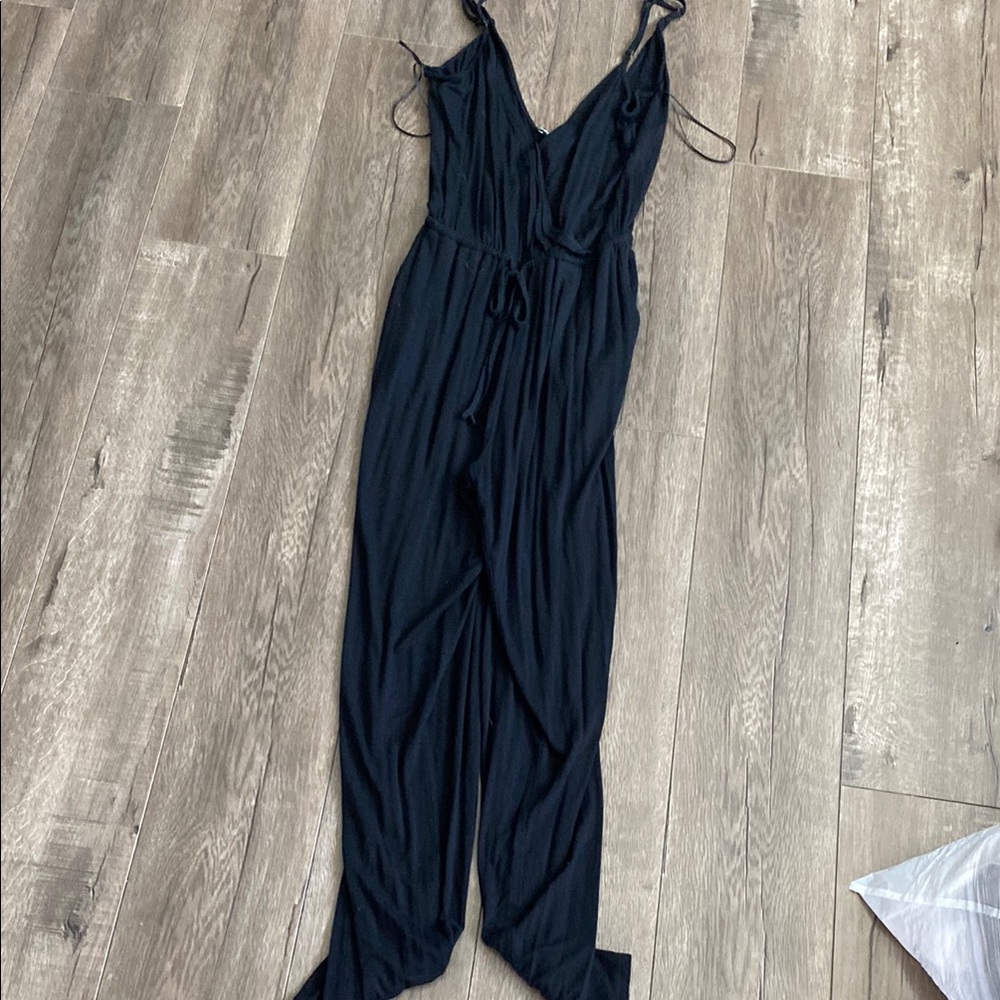 Express Black Jumpsuit with Relaxed Fit and Cinched Waist